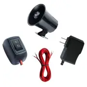 12v Wired Horn Siren Alarm System for Home Security with ON/Off Switch, 110V ...