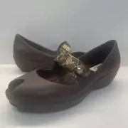 Dr Scholls Original Feel Crazy Good Brown Maryjane 2”Wedge Heel Women’s Shoes 9M