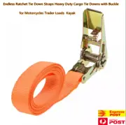 Endless Ratchet Straps 4mx 25mm Heavy Duty Tie Down Trailer Loads Cargo Bundling