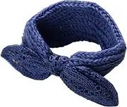 [24station] Blue Bowknot Cute Knitted Hairband Wool Headbands Sport Headwrap