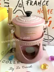 LE CREUSET x HÄAGEN-DAZS MILKY PINK MINI COCOTTE FONDUE SET GOLDEN LOGO RARE