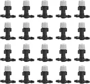 20Pcs Misting Sprinkler Nozzles, Plastic Irrigation Nozzles Tee Joints for Misting System (Black and Grey)