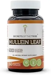Mullein Leaf Capsules 1000 mg Mullein (Verbascum Densiflorum) Dried Leaf, Lung Support (60 Capsules) Supplement