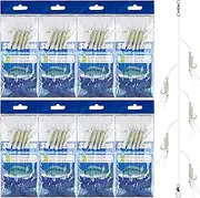 Fishing Shrimp Lure Rigs Kit - 8pack Glow in The Dark Fishing Lures Bait Rig Tackle with Fishing Hooks for Freshwater Saltwater