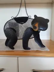 Cute Large 12 x 11 Metal Mesh Bear Shaped Bird Seed Feeder-Wildlife-Cabin-Rustic