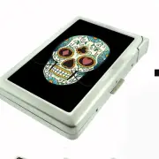 Cigarette Case with Built In Lighter Skull Design-016