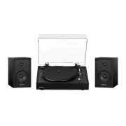 Electrohome Montrose Record Player & Berkeley- Powered Bluetooth Speakers, Black