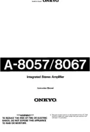 Onkyo A-8067 Amplifier Owners Manual