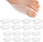 ElevateTech 16Pcs Gel Bunion Corrector, Toe Separators for Women Reusable Bunion Pads Toe Spacers Men Soft Durable Straightening Overlapping Toes Transparent
