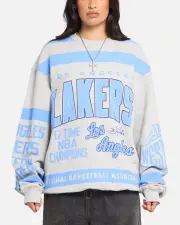 [MITCHELL & NESS] Mitchell & Ness Los Angeles Lakers Letterform Crewneck Grey Marle - Size XL XL Grey Marle