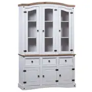 vidaXL Buffet & Hutch Mexican Pine Corona Range White