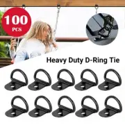 100PCS Universal Heavy Duty D-Ring Tie Down Stainless Steel Anchor Point Black