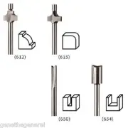 NEW DREMEL ROUTER BIT 4 PIECE SET FOR ALL ROTARY TOOLS 612, 615, 650, 654