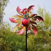 Solar Flamingo Wind Spinner Kinetic Decor Patio Lawn Stake Yard Art Garden Home
