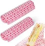 100 Sheets Food Grade Wrap Paper, Betterjonny Heart Baking Wrapping Paper Del...