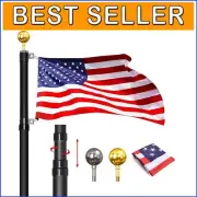 Heavy Duty Telescoping Flag Pole Kit – 20ft Adjustable Height for Proud Displays