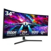 34 Inch Ultrawide Curved Gaming Monitor, 1500R PC 34 inch Curved WQHD 165Hz