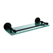 Allied Brass Bathroom Shelf 16" Industrial Rectangular Wall Mount Matte Black