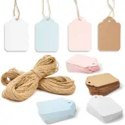 240-Pack Paper Gift Tags with Jute String for Baby Showers and Birthday Parties