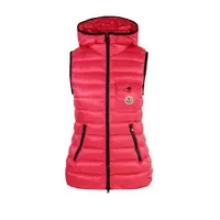 在飛比找ETMall東森購物網優惠-【MONCLER】女款 品牌LOGO 連帽羽絨背心- 桃紅色