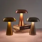 Retro Table Desk Lamp Creative Mushroom LED Touch Dimmable Bedside Night Light