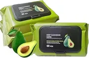 SHOPYSTAR Avocado Deep Cleansing & Moisturizing Makeup Remover Facial Wipes with Cucumber & Vitamin E -Hydrating, Refreshing, Soothing - Suitable For All Skin Types - Pack of (2)