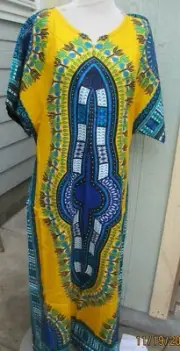 New Dashiki African Women Traditional Dress long caftan XL 52 ONE SIZE