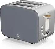 [Swan] ST14610GRYN Nordic 2-Slice Toaster with Defrost/Reheat/Cancel Functions, Cord Storage, 900W, Grey