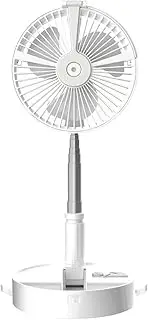 H9 Portable Folding Hydrating Fan USB Electric Fan Multifunctional Humidifying Water Spray Fan Rechargable Desk Floor Fan with Night Light White One Size