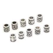 10Pcs Viking Beard Beads For Men Beard Hair Beard Pendant And Compass Penda BT0