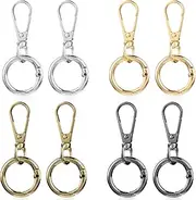 [Happtkey] 8 Sets Swivel Clasp Clip, 4 Colors Double Opening Swivel Snap Hook Metal Swivel Clasps Lanyard Snap Hook with Spring O Rings Lobster Claw Clasp for Keychains Bags Purses Lanyard Jewelry DIY Crafts