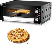 Electric Pizza Oven 12-Inch, with Visual Window, Indoor Countertop Oven, Adjustable Temperature Range of 0~572℉(0~300℃), with Timer Control, Easy to Clean, for Commercial and Home Use