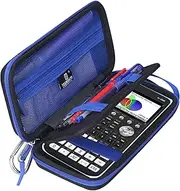Hard Travel Case Replacement for CASIO PRIZM FX-CG50/CASIO FX-9750GIII/Texas Instruments TI-34/Texas Instruments BA II,Color Graphing Calculator - Tourmate，Case Only (Black + Blue, Upgrade)
