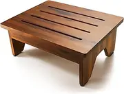 Holana One Step Stool for Adults 6.5in - Step Stool for Bed - Indoor/Outdoor - 550lbs Safety Stepping Stool Bathroom Aid for Handicap, Elderly, Seniors, Kid, Bathtub, High Beds, Kitchens (Acacia)