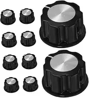 Gadpiparty 10pcs Volume and Tone Control Knobs for Electric Guitar and Bass Sturdy Potentiometer Knobs with Screw Type Design Sleek and Practical Guitar Accessories