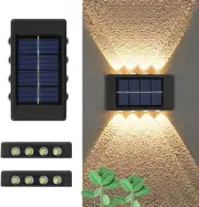 Hsenli Outdoor Solar Lights,2 Pack Outdoor Solar Induction Wall Lamp,8LED Wat...