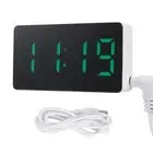 Desk Alarm Clock Digital LED Temperature USB Bedside Table Travel Clocks5104