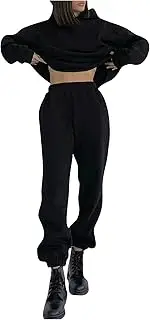 [Generic] Two-Piece Jogging Suit, Women's Baggy Tracksuit, Plain Training Set, Classic Leisure Suit, Fitness Suit, Sports Outfit, Hoodie & Jogging Bottoms, Homewear Suit, Streetwear