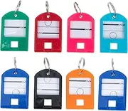 DOITOOL 25Pcs Colored Key Tags with Rings Plastic Key Labels for Easy Identification Multipurpose Keychain Id Tags for Organizing Keys Luggage Dog Collars and More