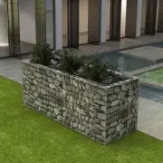 Patio Steel Gabion Planter Garden Feature Decorative Barrier Flower Bed Border