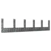 NNEVL U-shape Gabion Basket with 6 Posts Iron 620x20x150 cm