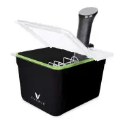 Sous Vide Container 12 Quarts with Collapsible Hinge Lid and Sous Vide Rack a...