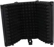 TOGEVAL Microphone Supplies Windscreen Soundproof Cover Noise Isolation Shield Black