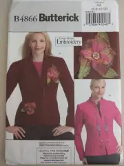 Butterick Pattern B4866 Creative Machine Embroidery Misses Jacket Size 6 8 10 12
