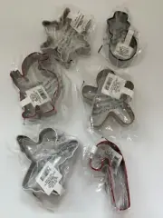 6 Threshold CHRISTMAS COOKIE CUTTERS NEW Santa Gingerbread Man Snowflake Angel