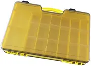 Perfeclan Fishing Tackle Box Organizer with Removable Dividers,44 Grids,Fishing Accessories,Lure Box with Handle Container Double Sided, Yellow