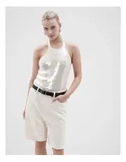 [Unison] Sequin Halter Top in Stone