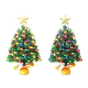 17.72inch Mini Christmas Tree with Light Ststue with Star Treetop Small Xmas