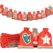Christmas Bags with Drawstring 24X Countdown Calendar Burlap Drawstring handsome