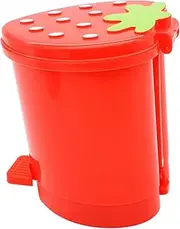 FONDOTIN Cute Desktop Mini Trash Can Strawberry Shape Plastic Bin for Home Office Decor